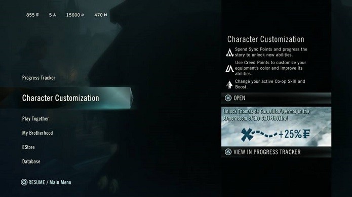 Assassins Creed tem sistema de personalização bem variado (Foto: Reprodução/Thiago Barros)