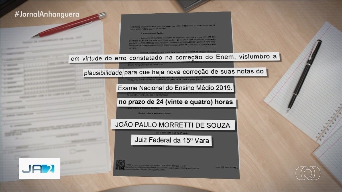 Juiz ordena que Inep reveja as notas do Enem de estudante de Goiás