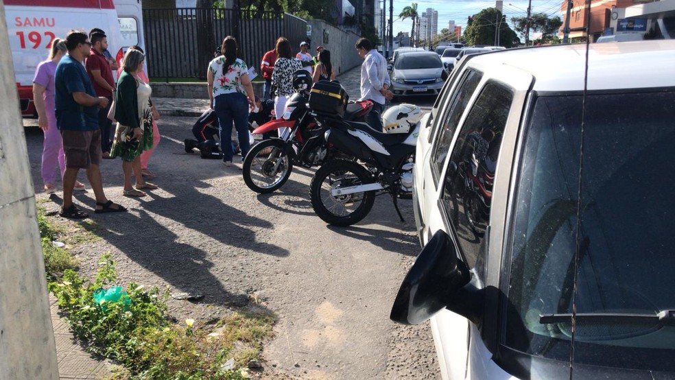 Colis&atilde;o foi registrada pr&oacute;ximo ao cruzamento da Lima e Silva com S&atilde;o Jos&eacute; &mdash; Foto: Geraldo Jer&ocirc;nimo/Inter TV Cabugi