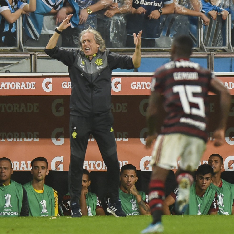 Jorge Jesus, Grêmio x Flamengo — Foto: Vinicius Costa/BP Filmes