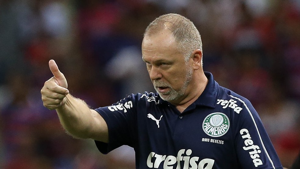 Mano Menezes tem quatro vitórias seguidas em seus primeiros jogos no Palmeiras — Foto: Cesar Greco / Ag. Palmeiras