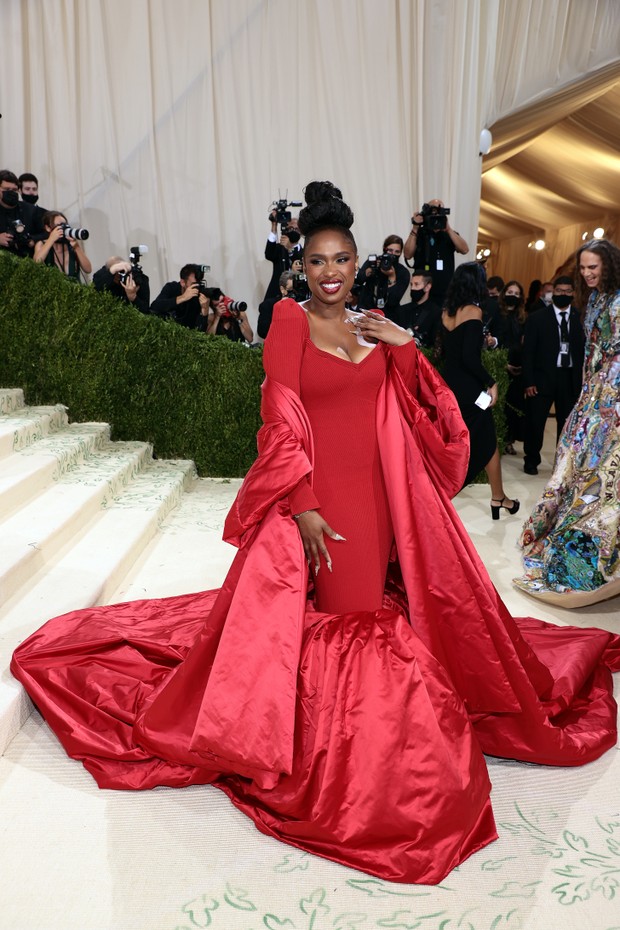 NEW YORK, NEW YORK - SEPTEMBER 13: Jennifer Hudson attends The 2021 Met Gala Celebrating In America: A Lexicon Of Fashion at Metropolitan Museum of Art on September 13, 2021 in New York City. (Photo by Dimitrios Kambouris/Getty Images for The Met Museum/V (Foto: Getty Images for The Met Museum/)