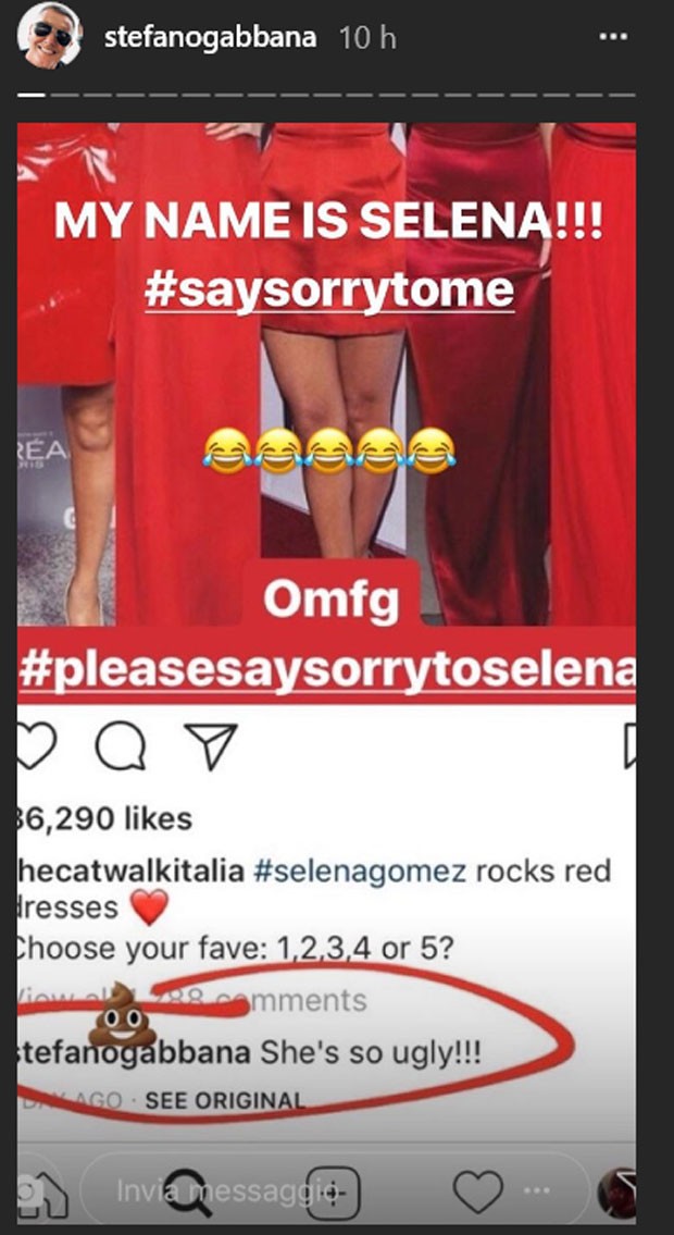 Fãs de Selena Gomez deixam mensagem de ódio para estilista  (Foto: Reprodução)