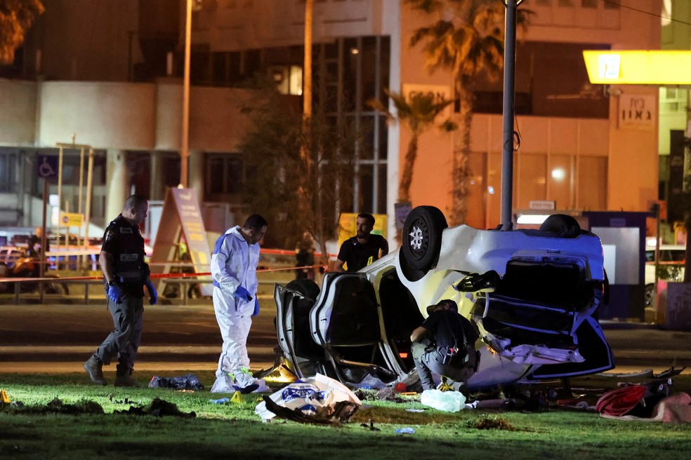 Ataque em Tel Aviv deixou feridos — Foto: Reuters