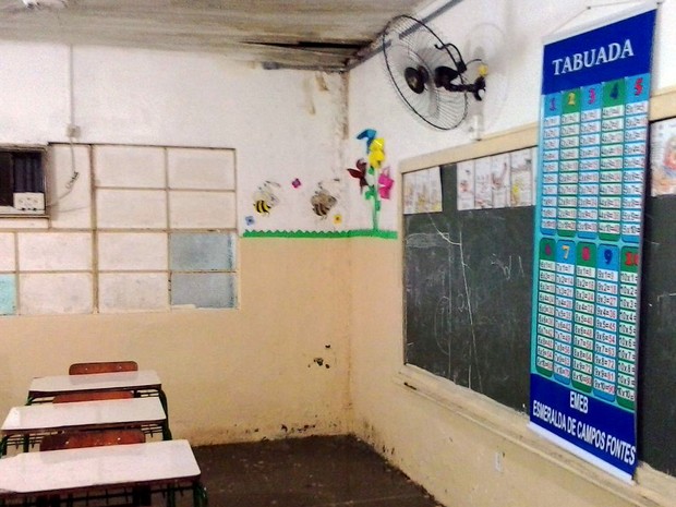 Forro da escola está em situação precária (Foto: Arquivo pessoal) Forro da escola está em situação precária (Foto: Arquivo pessoal)