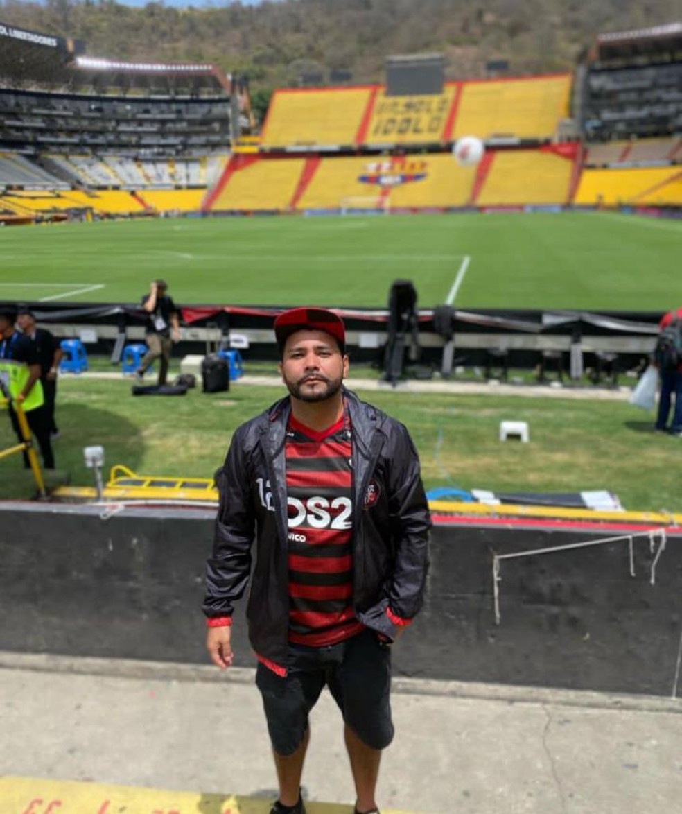Eduardo ap&oacute;s a final da Libertadores, no est&aacute;dio Monumental, em Guayaquil  &mdash; Foto: Reprodu&ccedil;&atilde;o 