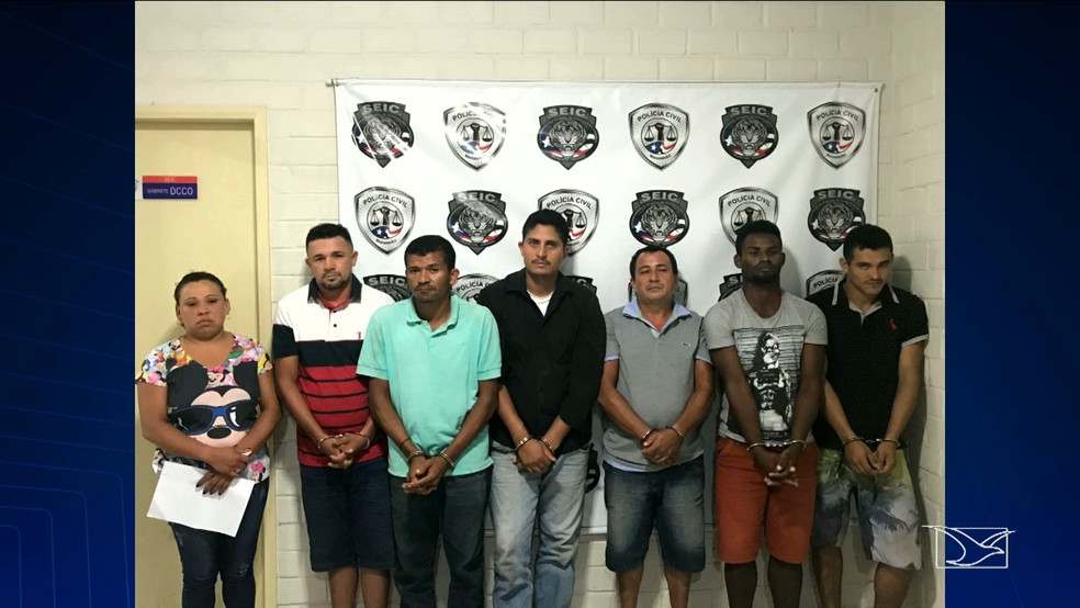 Criminosos foram autuados pelos crimes de organização criminosa, receptação e porte ilegal de arma de fogo de uso restrito (Foto: Reprodução/TV Mirante)