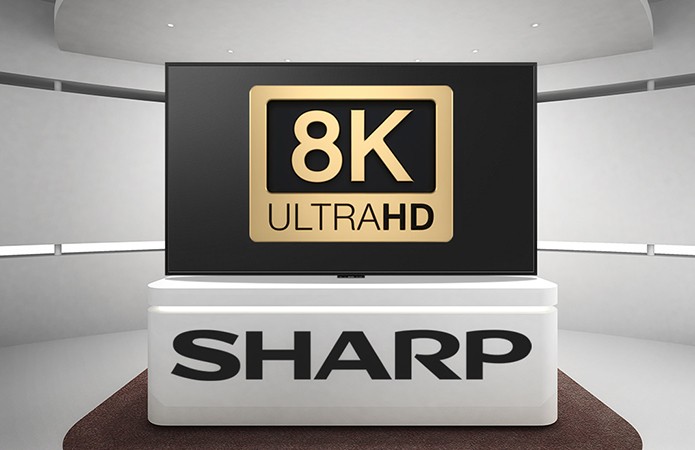 A Sharp foi uma das primeiras a experimentar com o 8K, resolução 16 vezes maior que o Full HD (Foto: Divulgação/Sharp)