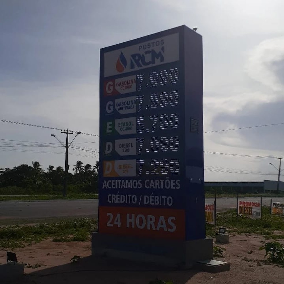 Posto de combustível cobra quase R$ 8 em Natal  — Foto: Elizama Cardoso/Inter TV Cabugi