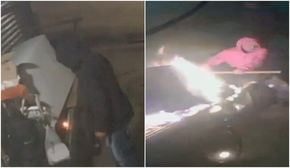 Homem coloca fogo em carrinho de morador em situação de rua em Várzea Paulista (SP) — Foto: Arquivo Pessoal