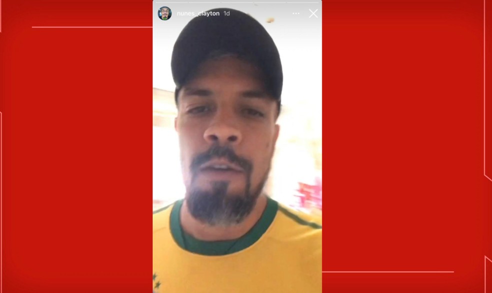 Clayton Nunes, barbeiro e bolsonarista radical, publicava vídeos com mensagens sobre um ataque às sedes dos três poderes em Brasília — Foto: Instagram/Reprodução