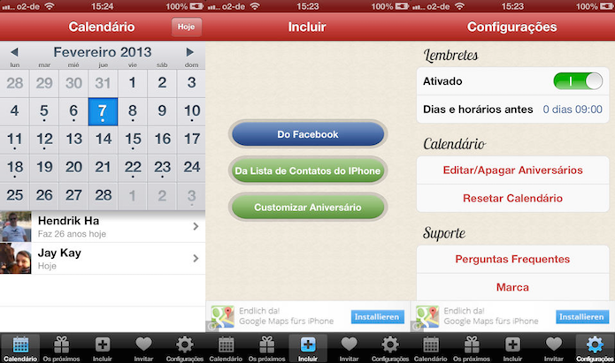 Calendário de Aniversário te ajuda a não esquecer as datas (Foto: Divulgação/AppStore)