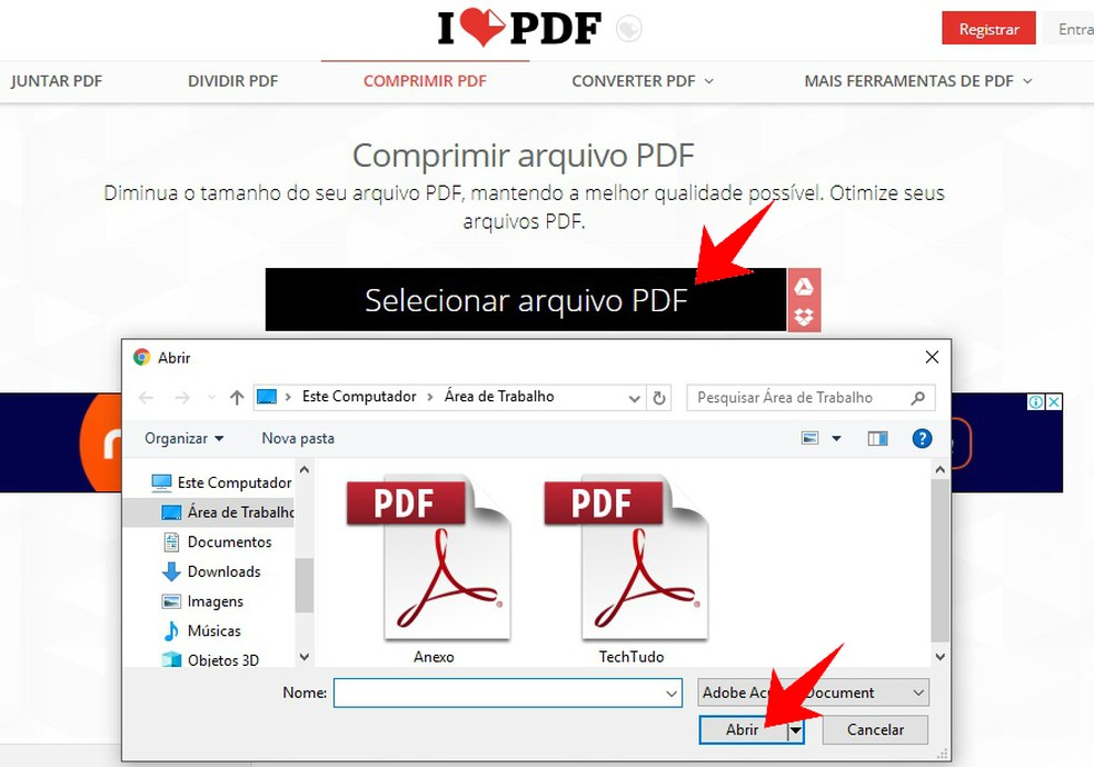 iLovePDF como converter, comprimir, reordenar e dividir documentos