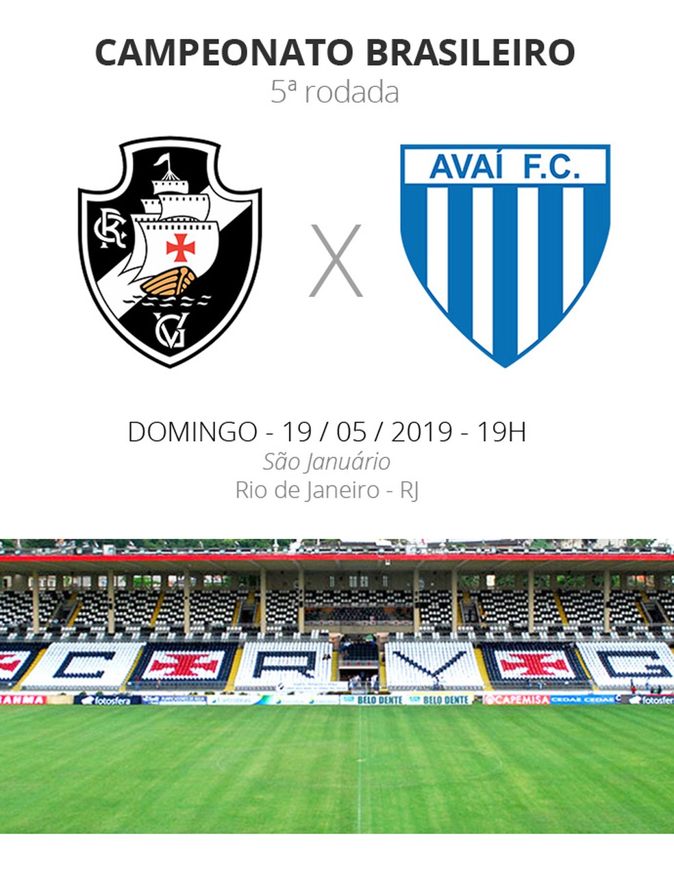ficha, apresentaÃ§Ã£o, vasco, avaÃ­ â Foto: Editoria de Arte