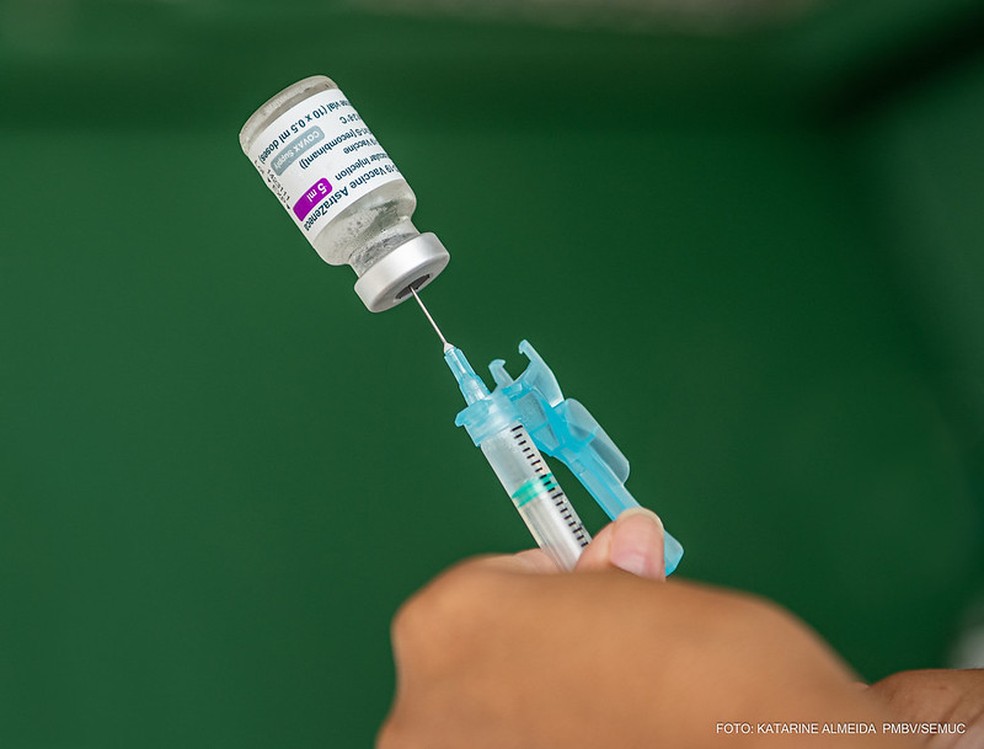 vacinação covid astrazeneca seringa vacina coronavírus — Foto: Katarine Almeida/Prefeitura de Boa Vista