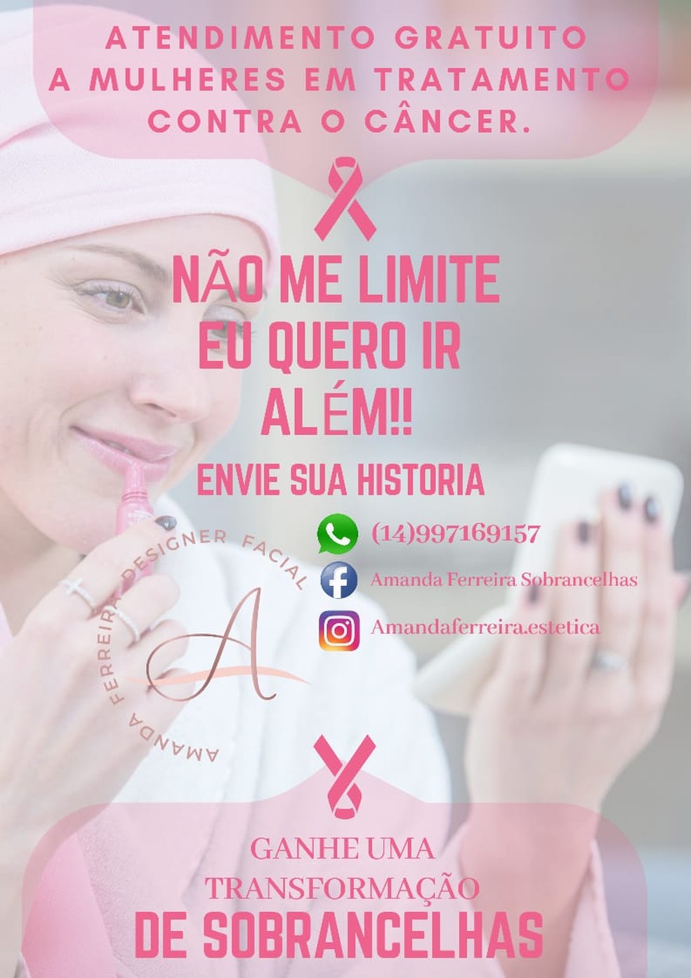 Amanda lançou a campanha nas redes sociais com objetivo de ajudar mulheres em tratamento contra o câncer em Bauru — Foto: Arquivo pessoal