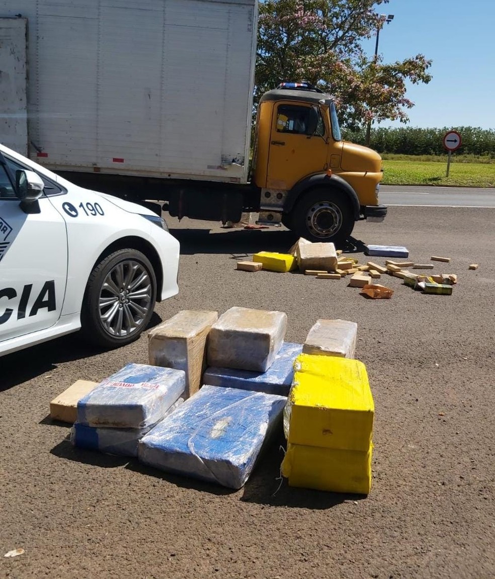 Segundo a Polícia Rodoviária, esta é a maior apreensão de drogas de 2022 em Avaré — Foto: Polícia Militar Rodoviária/Divulgação