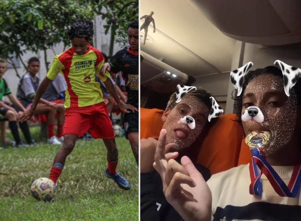 caro Pereira durante o campeonato e no nibus voltado: leso no fgado — Foto: Arquivo pessoal