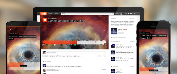 SoundCloud muda interface web e deixa semelhante com aplicativos móveis (Foto: Divulgação/SoundCloud) SoundCloud muda interface web e deixa semelhante com aplicativos móveis (Foto: Divulgação/SoundCloud)