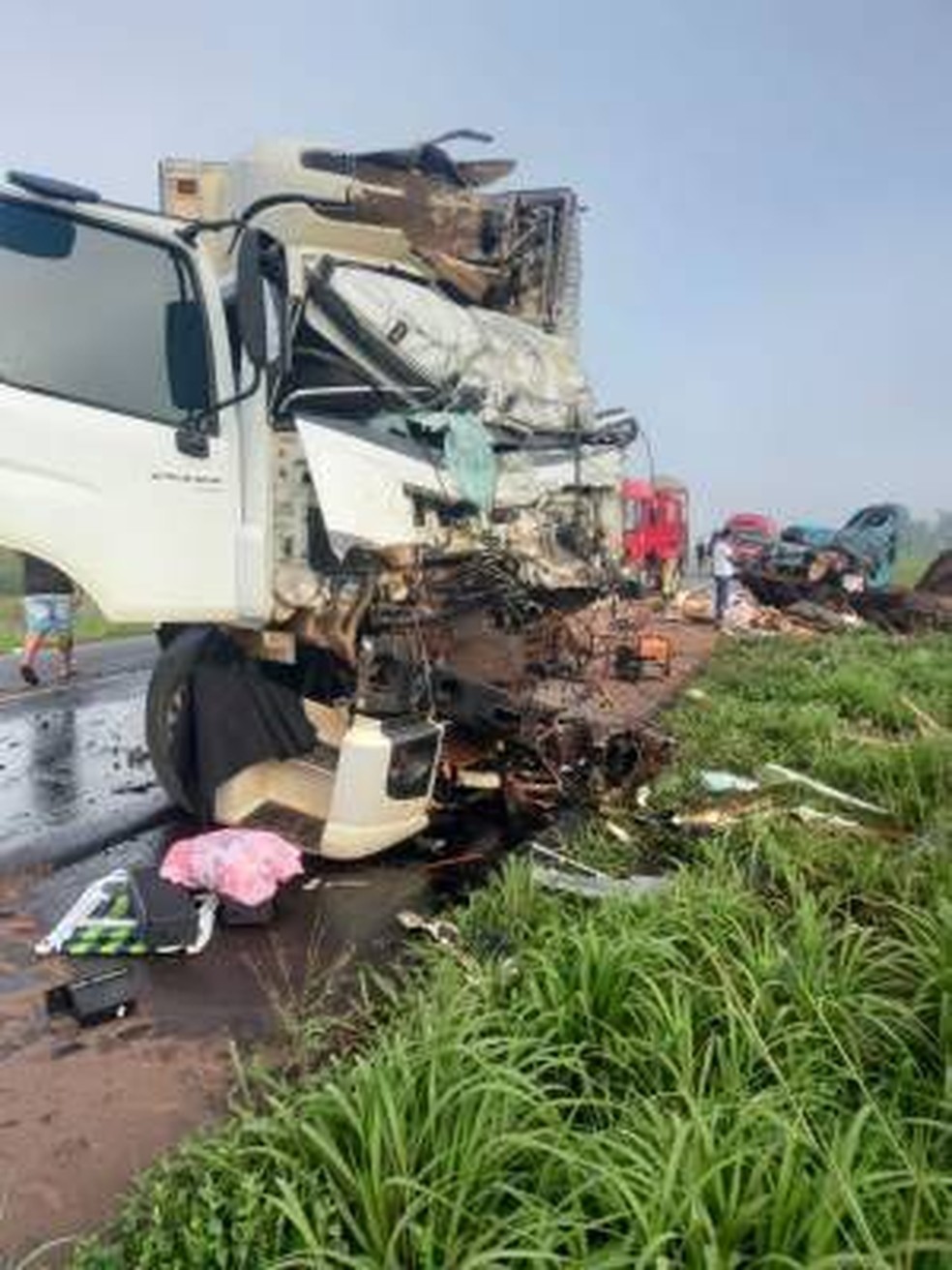 Caminhões colidiram de frente em Rondônia — Foto: Redes Sociais/Reprodução