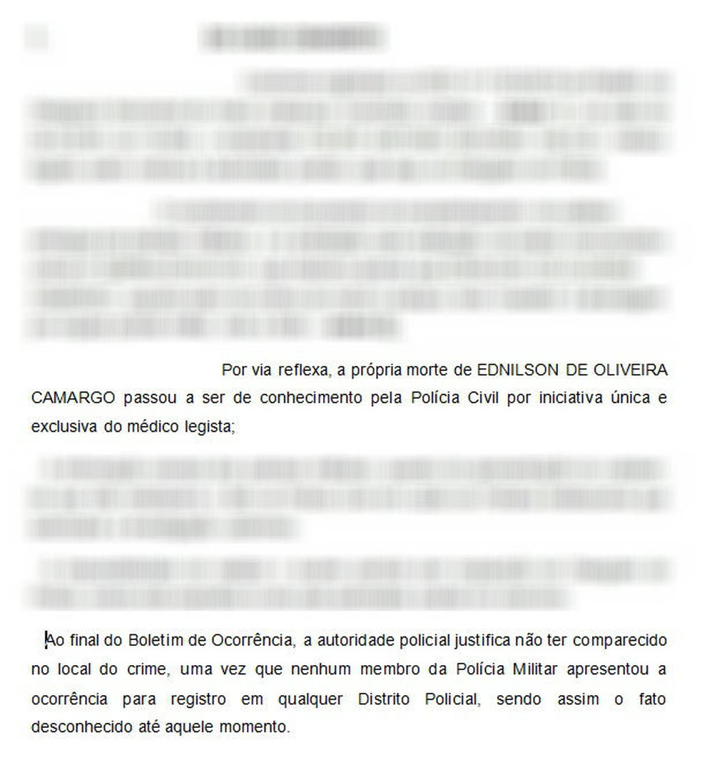Documento destaca que a Polícia Civil não foi informada em nenhum momento da ocorrência e isso atrapalhou as investigações (Foto: Divulgação )