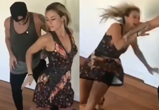 Paolla Oliveira leva tombo durante aula de dança (Foto: Reprodução/Instagram)