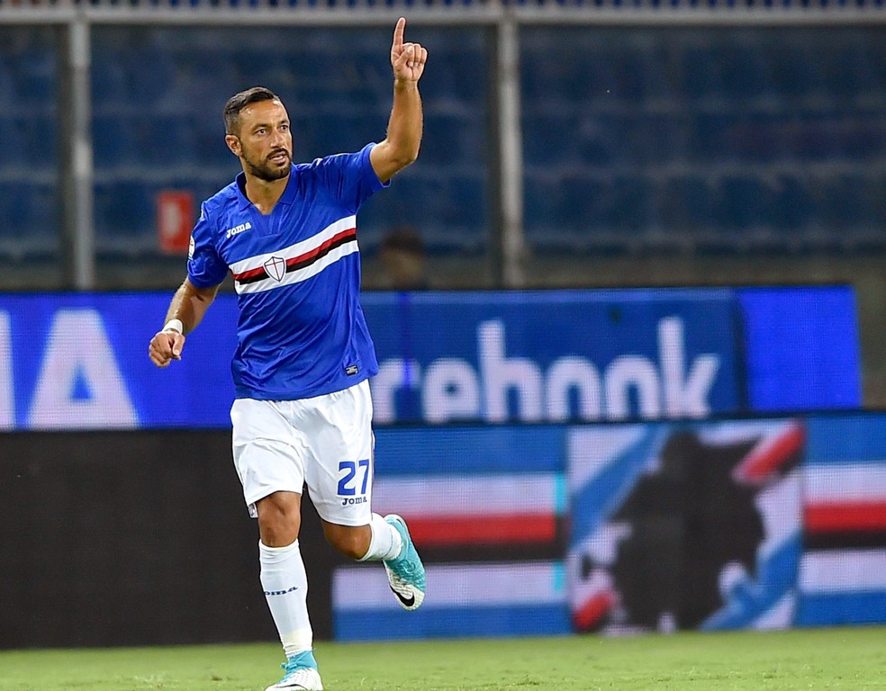 Quagliarela comemora gol da Sampdoria (Foto: Simone Arveda/ANSA via AP)