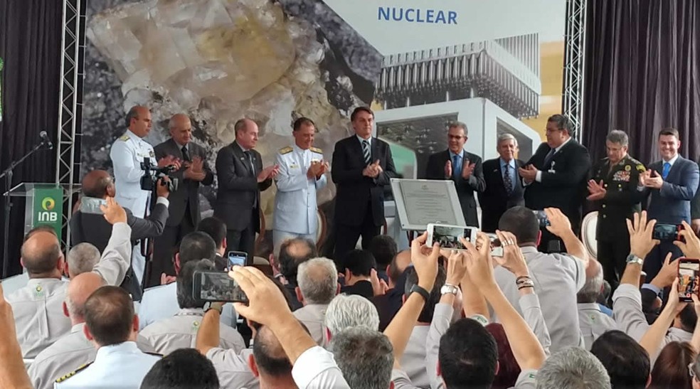Bolsonaro participou de inauguração na INB — Foto: Giovani Rossini/TV Rio Sul