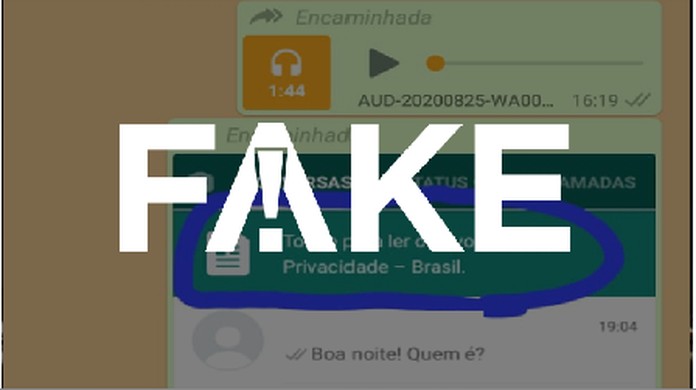 E Fake Mensagem Que Fala Que Aviso De Privacidade Do Whatsapp Instala Virus No Celular Fato Ou Fake G1