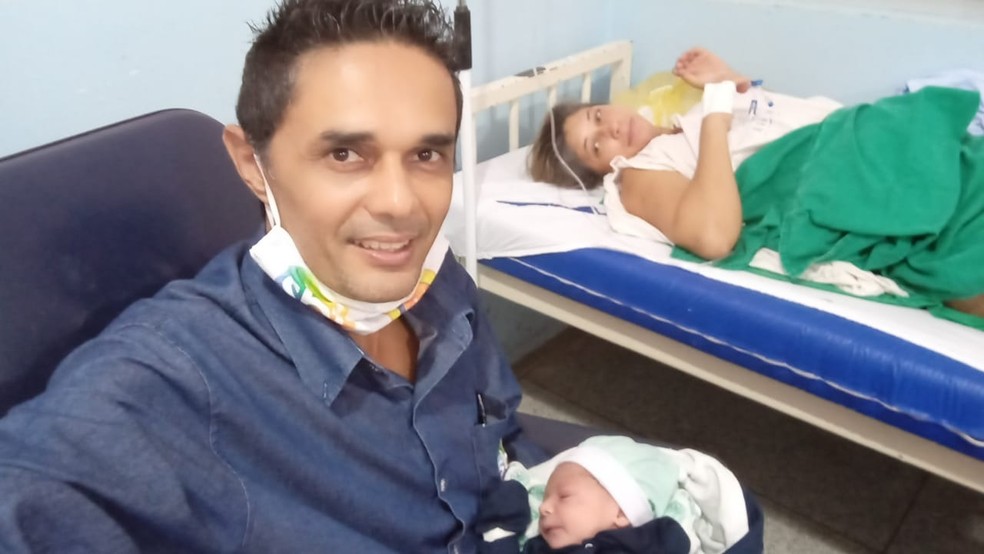  Silvane Alves e Fábio Rodrigues tiveram o primeiro filho no Hospital Municipal de Ji-Paraná, RO — Foto: Arquivo Pessoal/Silvane Alves