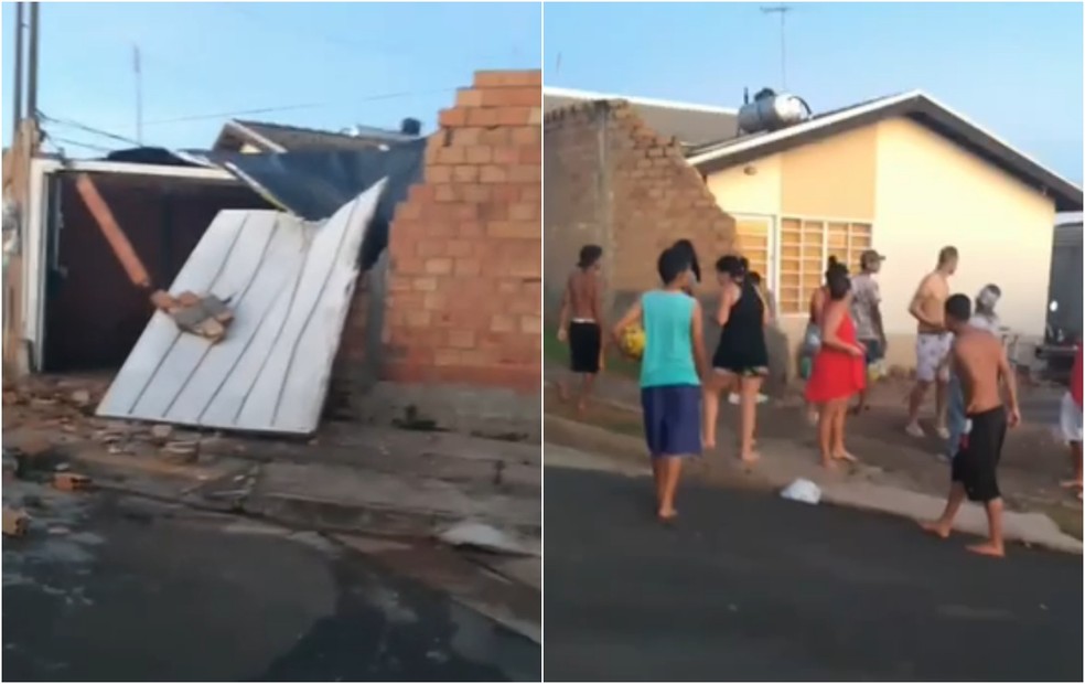 Ao menos três casas foram atingidas pelo acidente em Avaré (SP) — Foto: Arquivo pessoal