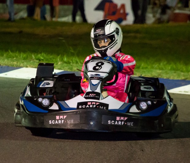 A atriz Regiane Cesnique foi a grande campeão do Kart dos Artistas (Foto: Divulgação) A atriz Regiane Cesnique foi a grande campeão do Kart dos Artistas (Foto: Divulgação)