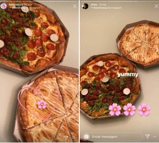 Luísa Sonza e Vitão curtem noitada de pizza juntos (Foto: Reprodução/Instagram)