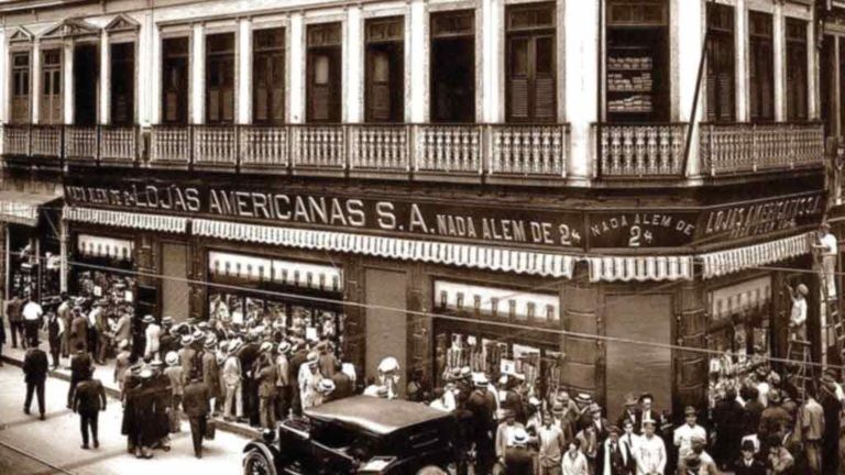 Lojas Americanas: empresa foi fundada em 1929, na cidade de Niterói, no então estado da Guanabara, pelos empresários Max Landesmann (da Áustria), John Lee, Glen Matson, James Marshall e Batson Borger (dos Estados Unidos).  — Foto: Reprodução