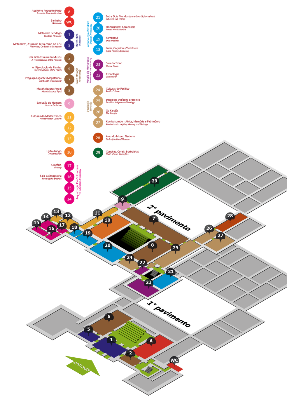 Planta das exposições do Museu Nacional (Foto: Reprodução/Museu Nacional)