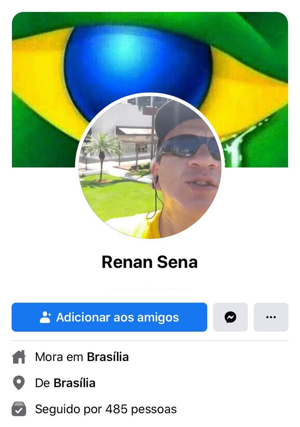 Perfil de Renan Sena no Facebook — Foto: Facebook/Reprodução