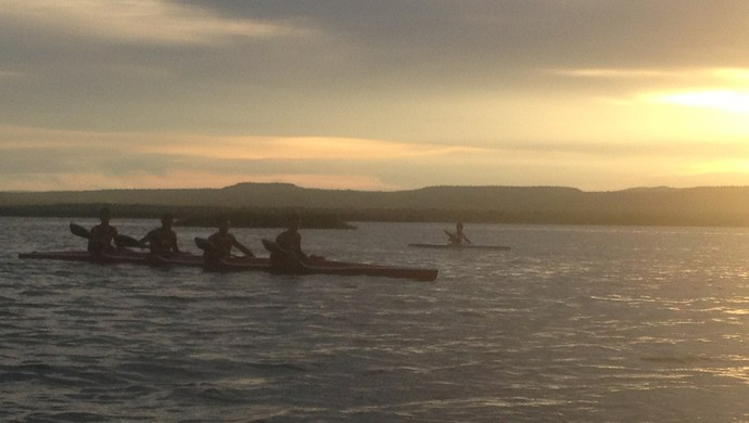 Paisagem do lago em Porto Nacional é inspiração para canoístas do Tocantins (Foto: Vilma Nascimento/GLOBOESPORTE.COM)