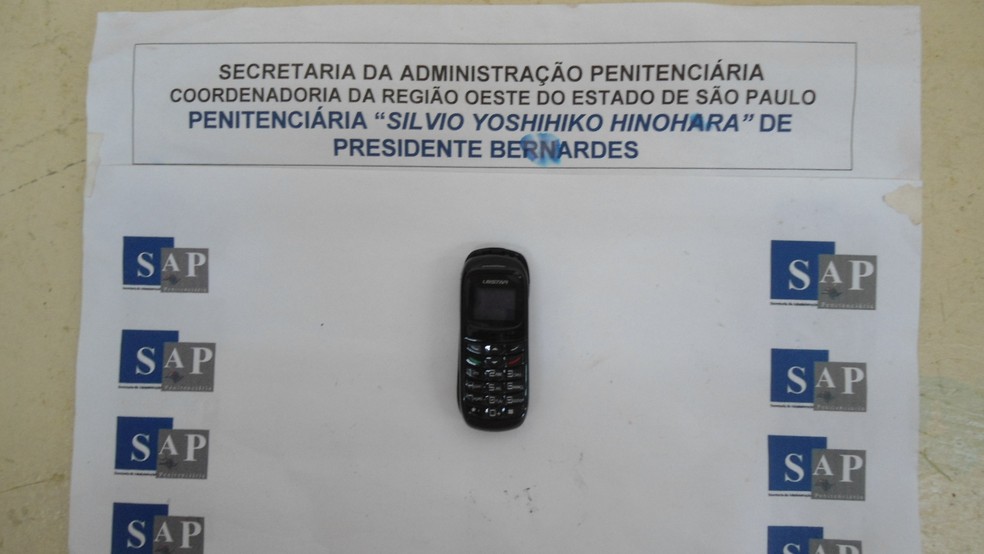 Mulher tenta entrar em penitenciária de Presidente Bernardes (SP) com micro aparelho celular, neste domingo (2) — Foto: SAP