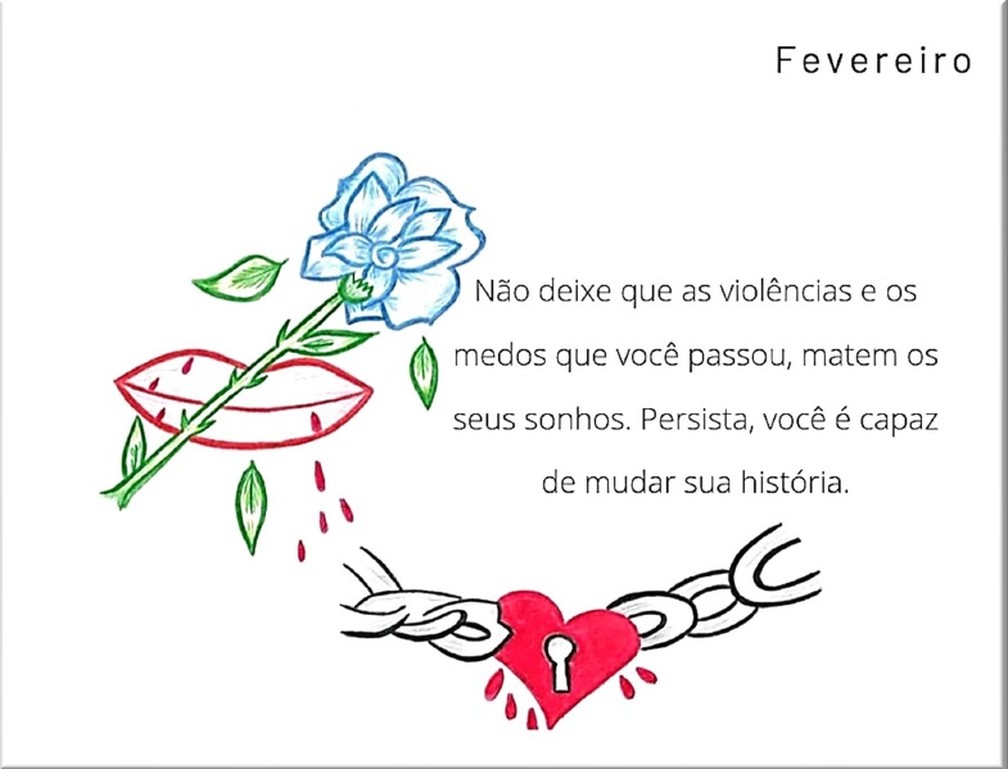 Frase do mês de fevereiro do "Calendário da Vida" — Foto: SAP