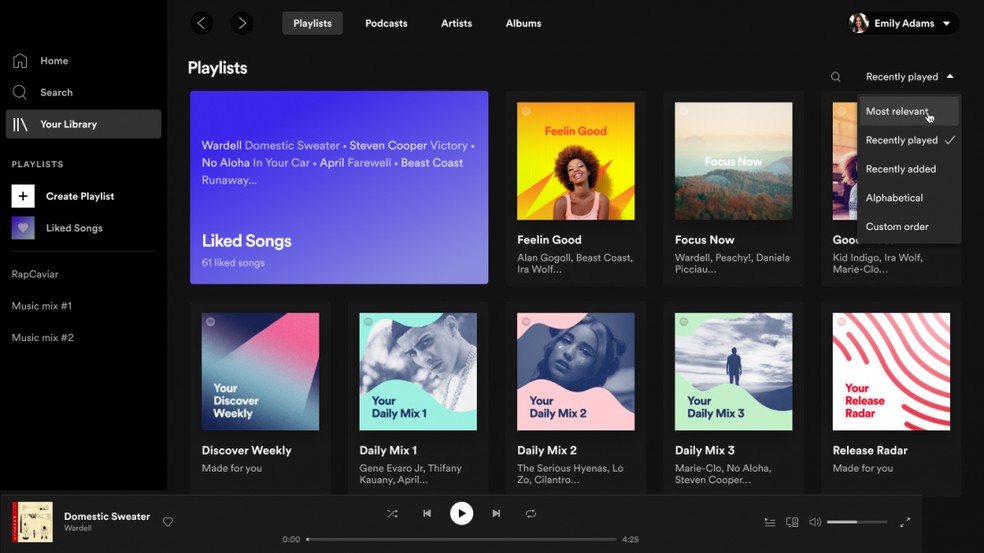 Layout do Spotify ganha novos recursos para deixar navegação mais fácil — Foto: Divulgação/Spotify
