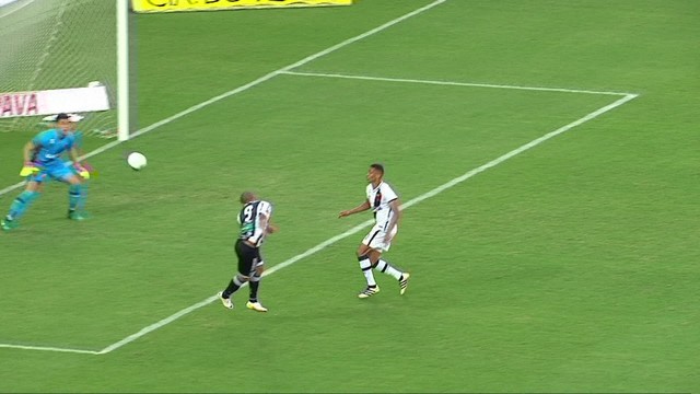 <p>
 Felipe cruza com precisão na cabeça de Rafael Costa, que, mesmo livre, finaliza errado. Bola vai para fora.</p>
