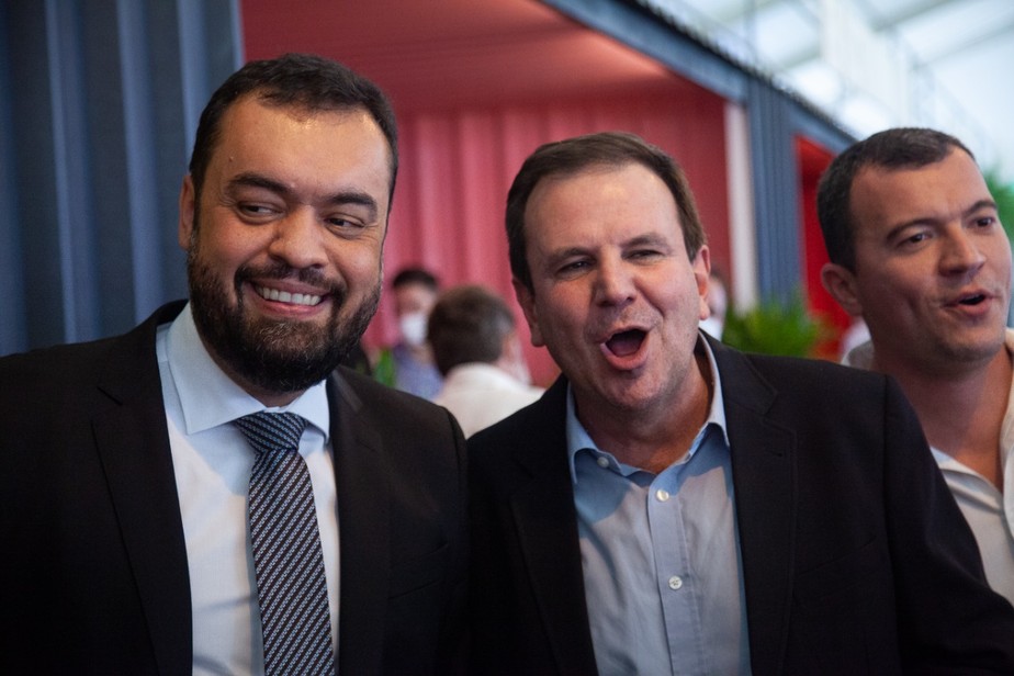 O governador Cláudio Castro e o prefeito Eduardo Paes na abertura do Rio Gastronomia, no Jockey Bruno Kaiuca / Agência O Globo