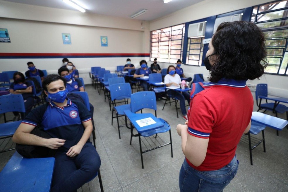 Aulas presenciais foram retomadas na rede estadual de ensino do Amazonas no dia 10 de agosto. — Foto: Divulgação/Secom