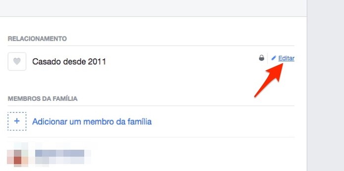 Ação para editar o status de relacionamento de uma conta do Facebook (Foto: Reprodução/Marvin Costa) Ação para editar o status de relacionamento de uma conta do Facebook (Foto: Reprodução/Marvin Costa)