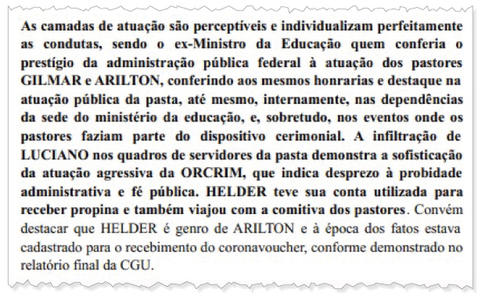 PF afirma que o entÃ£o ministro da EducaÃ§Ã£o conferia prestÃ­gio da administraÃ§Ã£o pÃºblica Ã  atuaÃ§Ã£o dos pastores â Foto: Editoria de Arte