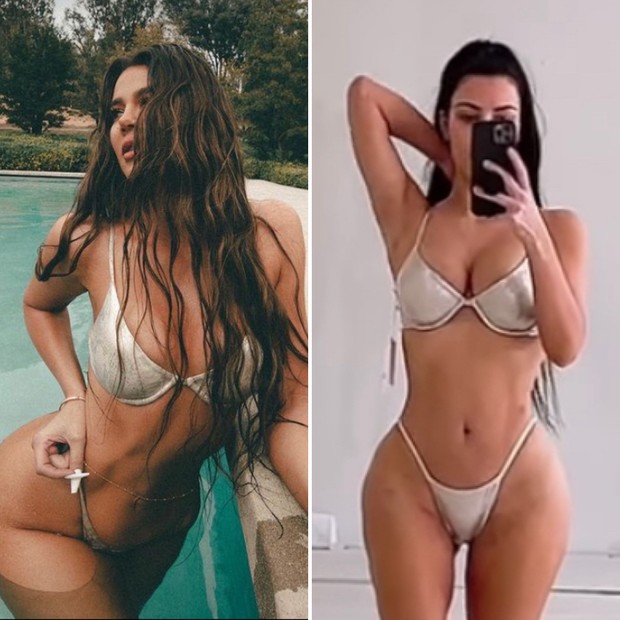 Kim Kardashian apoia coleção de beachwear da irmã, Khloe Kardashian (Foto: Reprodução / Instagram)