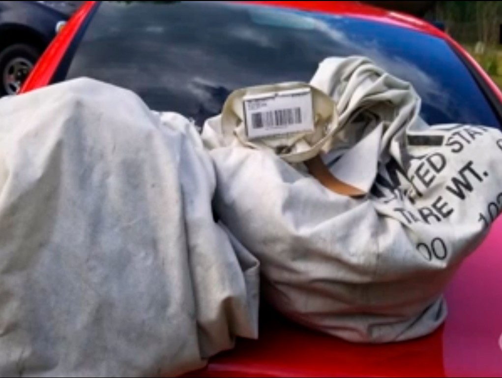 Uma família encontrou dois sacos recheados de dólares em uma estrada nos Estados Unidos (Foto: Reprodução)