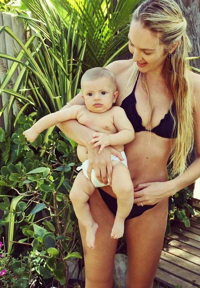 Candice Swanepoel e o filho (Foto: Reprodução/Instagram)