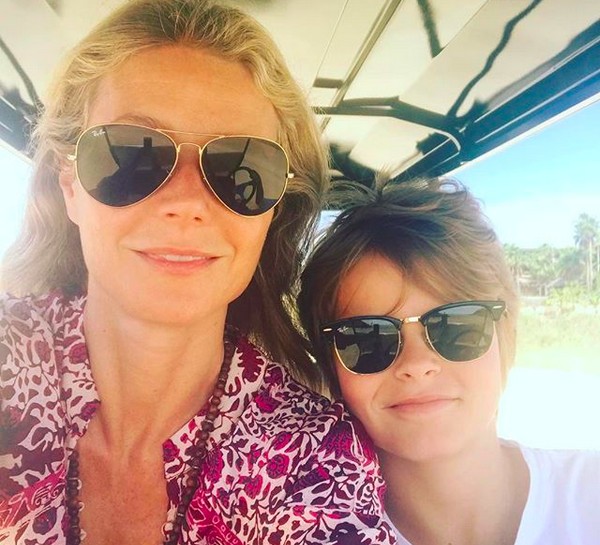 A atriz Gwyneth Paltrow com o filho Moses (Foto: Instagram)
