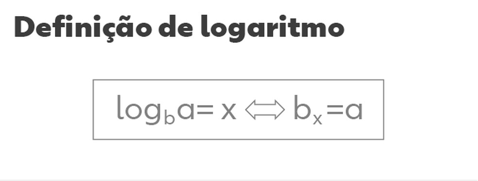 Definição de logaritmo — Foto: Arte: g1